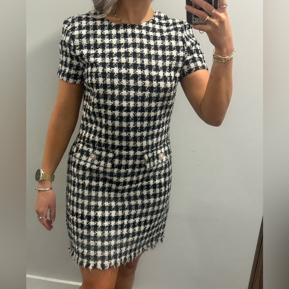 BeBop Monochrome Checkered Dress